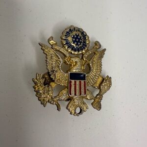 US Army Air Force Vintage Sterling Silver Wings Badge Pin WWII Era (pin Missing)